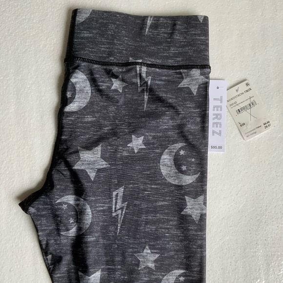 NWT $95 TEREZ 3" Tall Band leggings in MOON - BACK AND HEATHERED, Size Large - Picture 4 of 9